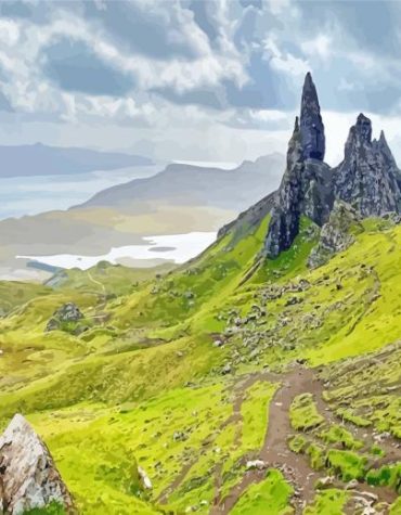 Old Man Of Storr Scenic Landscape Paint By Numbers
