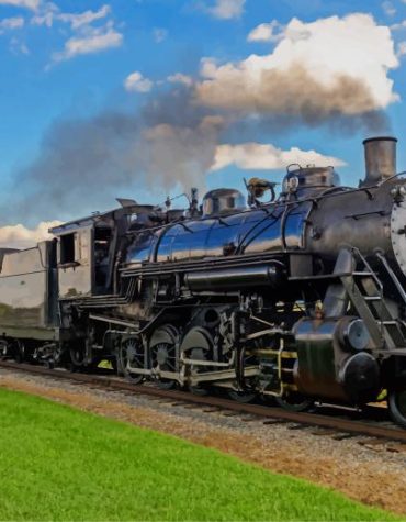 Vintage Train Engines Paint By Numbers