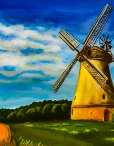 Windmill Landscape Masterpiece Paint By Numbers