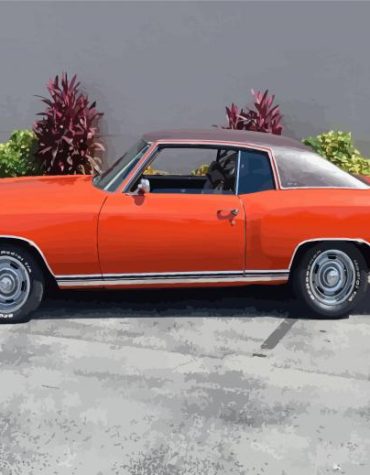 Orange Chevy Monte Carlo Classic Paint By Numbers