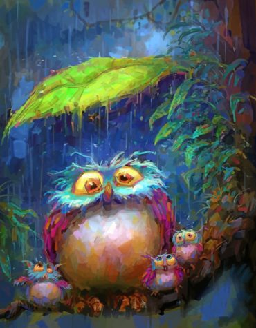 Rainbow Owl Coloring Paint By Numbers