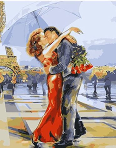Romantic French Couple Paint By Numbers