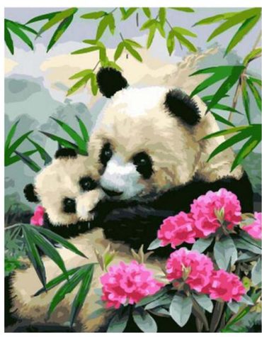Panda and Floral Paint By Numbers