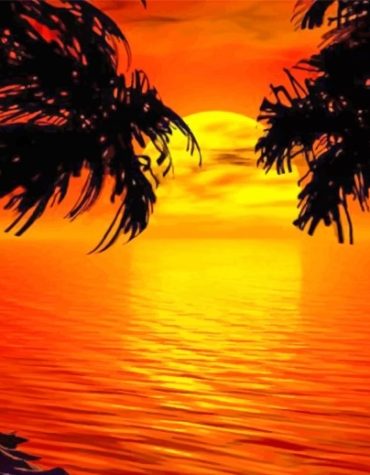 Paradise Tropical Sunset Paint By Numbers