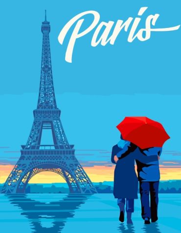 Romantic Parisian Scene Paint By Numbers