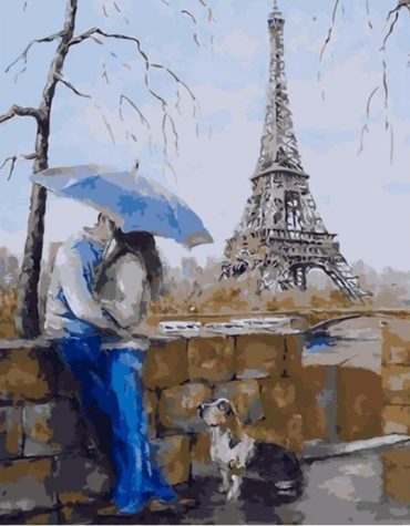 Romantic Paris Lovers Paint By Numbers