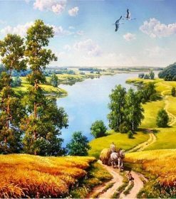 Serene Autumn Village Landscape Paint By Numbers