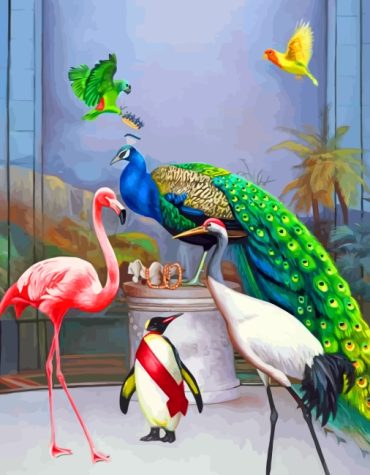 Blue Golden Peacock Paint By Numbers