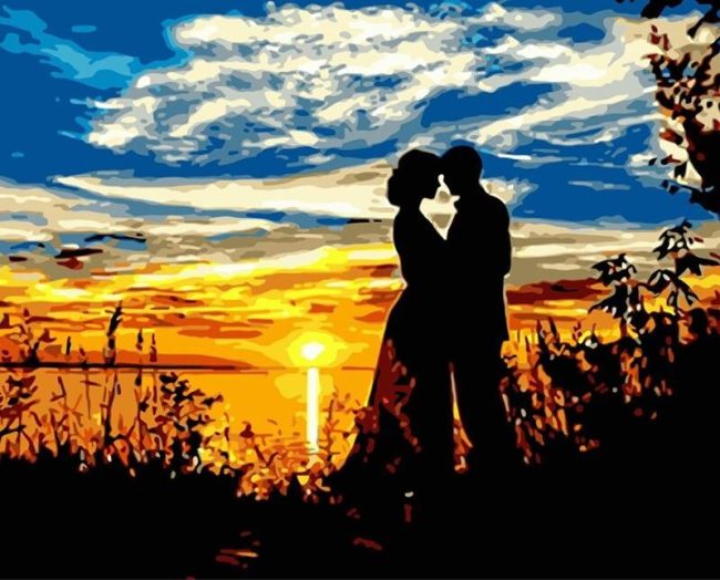 Loving Couple Romantic Scene Paint By Numbers