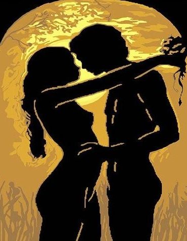 Romantic Moonlight Couple Paint By Numbers