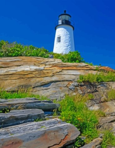 Pemaquid Lighthouse Scenic Paint By Numbers