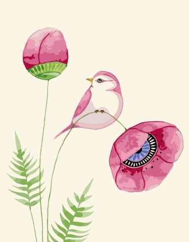 Peony and Bird Painting Kit Paint By Numbers