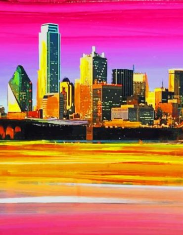 Colorful Dallas Cityscape Paint By Numbers