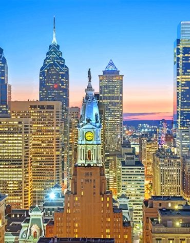 Blue Sky Philadelphia Skyline Paint By Numbers
