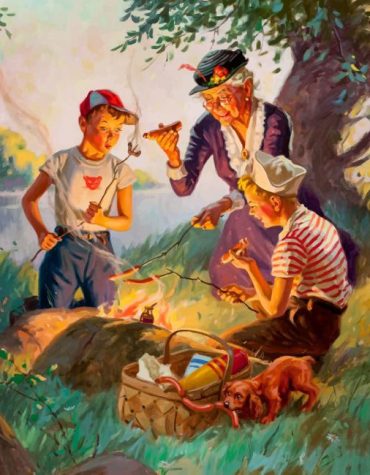 Grandma's Childhood Picnic Memories Paint By Numbers