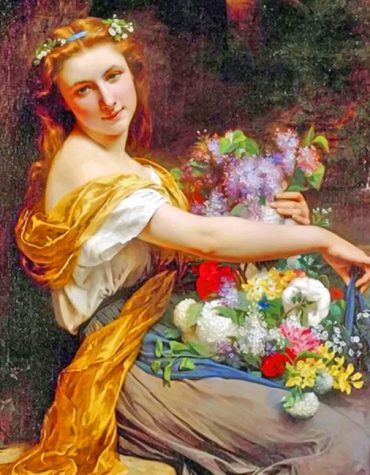 Vintage Floral Women Paint By Numbers
