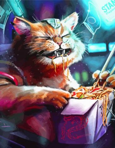 Cartoon Pilot Cat Paint By Numbers