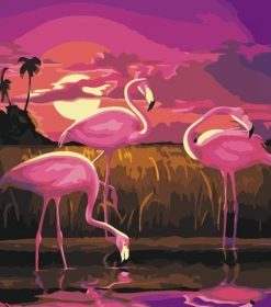 Pink Flamingo Bird Art Paint By Numbers
