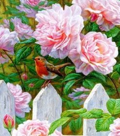 Pink Rose Blooms Paint By Numbers