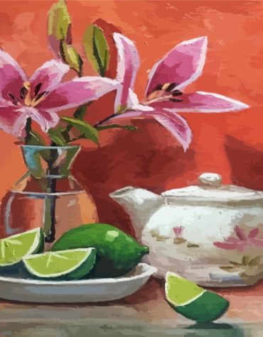 Pink Lilies in Bloom Paint By Numbers