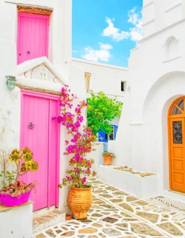 Greece's Pink Door Paint By Numbers