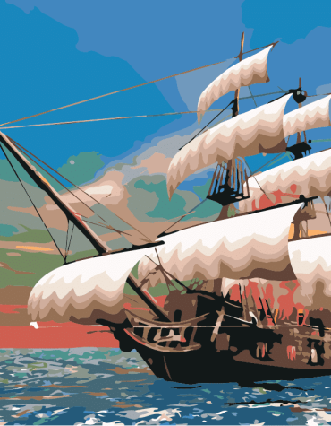 Ocean Pirate Ship Paint By Numbers