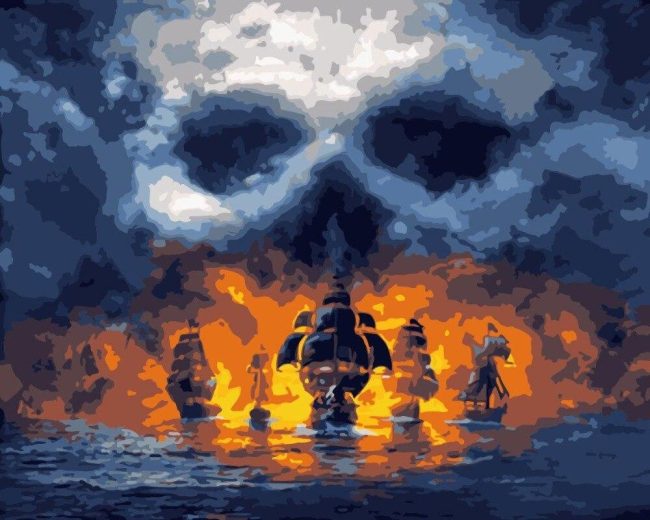 Majestic Pirate Ships at Sea Paint By Numbers