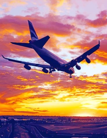 Plane Engine Sunset Paint By Numbers