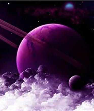 Purple Saturn Space Paint By Numbers