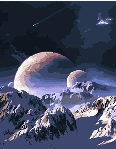 Snowy Mountain Landscape Paint By Numbers