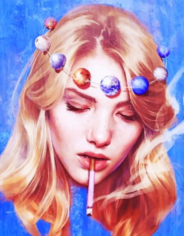 Planets and Girl Elegance Paint By Numbers