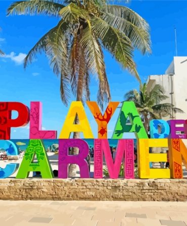Colorful Playa Del Carmen Mexico Paint By Numbers