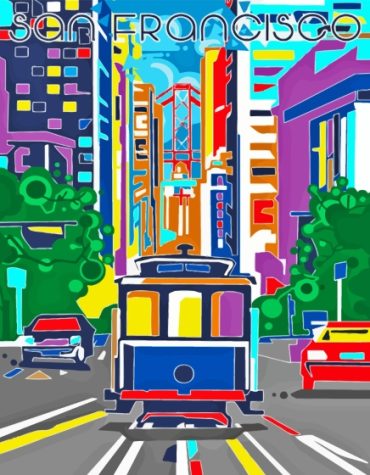 San Francisco Tramway Pop Art Paint By Numbers