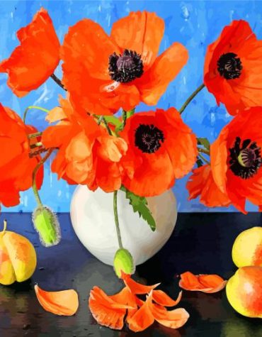 Poppies Vase Floral Poppy Anemone Paint By Numbers