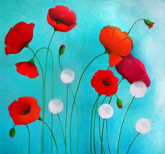 Poppy Red Blooms Paint By Numbers