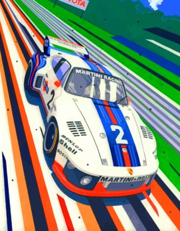 Porsche Martini Race Car Paint By Numbers