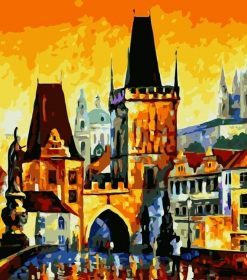 Prague Streets and Buildings Paint By Numbers