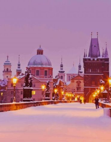 Prague Winter Scene Paint By Numbers