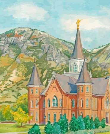 Provo City Temple Scenic View Paint By Numbers