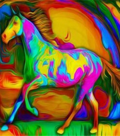 Colorful Psychedelic Horse Paint By Numbers