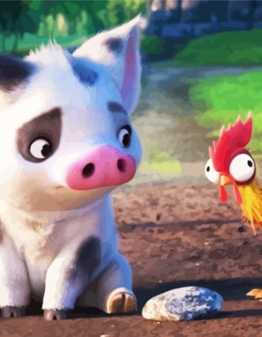 Pua and Hei Hei Disney Paint By Numbers