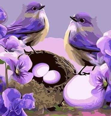 Purple Birds Paint By Numbers
