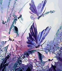 Purple Butterfly Art Paint By Numbers