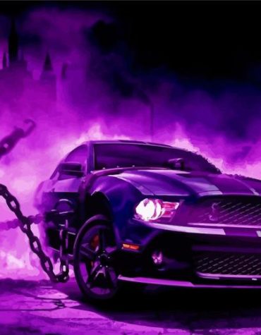 Purple Car Engines Paint By Numbers