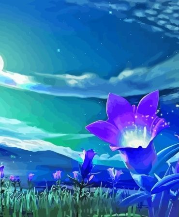 Purple Night Flower Paint By Numbers