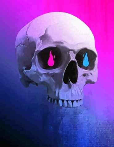 Colorful Purple Skull Paint By Numbers