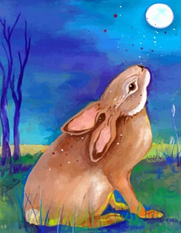 Rabbit and Moon Fantasy Paint By Numbers
