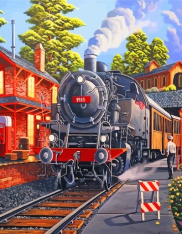 Steam Train Railway Paint By Numbers