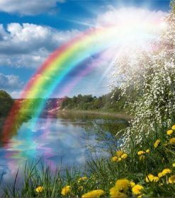 Rainbow over Lakes Paint By Numbers