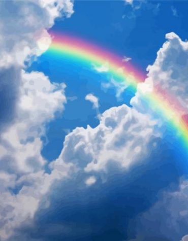 Rainbow Sky and Clouds Paint By Numbers